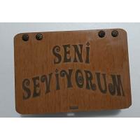 Seni Seviyorum Ahşap Hediye Kutusu Sevgiliye Hediye