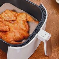 100 LÜ Deliksiz Düz Kare Air Fryer Pişirme Kağıdı Tek Kullanımlık Hava -Yağ Geçirmez Yapışmaz Kağıt